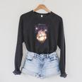 Women's Dungeon Crawler Carl Airbrushed Princess Donut Series Book Raglan Sleeve Sweatshirt Dark Grey Heather
