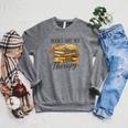 Books Are My Therapy Vintage Book Lover Daisy Art Raglan Sleeve Sweatshirt Deep Heather