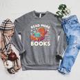 Christmas Teacher Shirt Read More Books Women Raglan Sleeve Sweatshirt Deep Heather