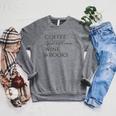 Coffee Wildflowers Wine & Books Raglan Sleeve Sweatshirt Deep Heather Coffee Wildflowers Wine & Books Raglan Sleeve Sweatshirt Deep Heather