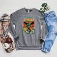 Cthulhu Lord Of Madness Vintage Comic Book Cover Raglan Sleeve Sweatshirt Deep Heather