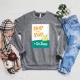 Dr Seuss Hop On Pop Book Cover Raglan Sleeve Sweatshirt Deep Heather