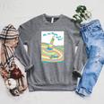 Dr Seuss Oh The Places You'Ll Go Book Cover Premium Tri-Blend Raglan Sleeve Sweatshirt Deep Heather