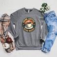 Drink Coffee Read Books Lover Vintage Quote Retro Saying Fun Raglan Sleeve Sweatshirt Deep Heather