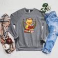 Duck Reading Book Graphic Duck With Book Floral Raglan Sleeve Sweatshirt Deep Heather Duck Reading Book Graphic Duck With Book Floral Raglan Sleeve Sweatshirt Deep Heather