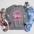 Good Girls Read Dirty Books Smutt Book Lover Women Spicy Raglan Sleeve Sweatshirt Deep Heather