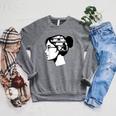Just a Girl Who Loves Books Reading Silhouette Graphic Raglan Sleeve Sweatshirt Deep Heather