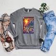 Marvel Eternals Comic Book Cover Immortals Walk The Earth Raglan Sleeve Sweatshirt Deep Heather