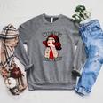 Nerdy Dirty Inked & Curvy Book Lover Tattoo Pop Art Girl Raglan Sleeve Sweatshirt Deep Heather