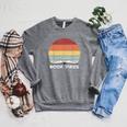 Retro Book Vibes Rainbow For Reading Lovers Vintage Raglan Sleeve Sweatshirt Deep Heather Retro Book Vibes Rainbow For Reading Lovers Vintage Raglan Sleeve Sweatshirt Deep Heather