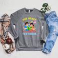 Teacher Heart Text Book For Men Women Raglan Sleeve Sweatshirt Deep Heather Teacher Heart Text Book For Men Women Raglan Sleeve Sweatshirt Deep Heather