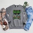 Vintage Retro Horror Comic Book Cover Skeleton Macabre Raglan Sleeve Sweatshirt Deep Heather