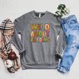 Wild About Reading Book Animal Book Lover Teacher Kids Raglan Sleeve Sweatshirt Deep Heather