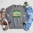 Wild About Reading Books Rhino Pig And Crocodile Raglan Sleeve Sweatshirt Deep Heather