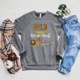 Wild About Reading Books Zoo Animals Love Book Reading Raglan Sleeve Sweatshirt Deep Heather