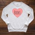 Back To School Heart Love Reading Cute I Love Books Raglan Sleeve Sweatshirt Heather Mustard
