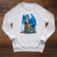 Book Lover Bookworm Reading Books Dragon Raglan Sleeve Sweatshirt Heather Mustard