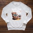 Book Lovers Cats Raglan Sleeve Sweatshirt Heather Mustard
