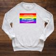 Book Read Literary Gay Pride Flag Rainbow LGBTQ Queer Raglan Sleeve Sweatshirt Heather Mustard