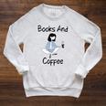 Books And Coffee Girl Raglan Sleeve Sweatshirt Heather Mustard