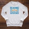 Books Reading My SuperPower Great Idea Art Literature Premium Raglan Sleeve Sweatshirt Heather Mustard