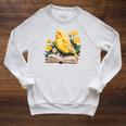 Canary Bird Floral Book Yellow Bird Reading Bookish Teacher Raglan Sleeve Sweatshirt Heather Mustard Canary Bird Floral Book Yellow Bird Reading Bookish Teacher Raglan Sleeve Sweatshirt Heather Mustard