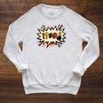 Comic Book Swear Bubble Pop Art Explosion Humor Raglan Sleeve Sweatshirt Heather Mustard