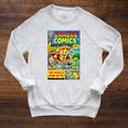 Comic Reader Comic Book Merch Vintage Reading Comic Books Raglan Sleeve Sweatshirt Heather Mustard