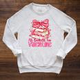 Coquette Bow All Booked For Valentine Book Lover Bookish Raglan Sleeve Sweatshirt Heather Mustard