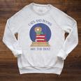 Cute CATS AND BOOKS ARE THE BEST SNOW GLOBE Raglan Sleeve Sweatshirt Heather Mustard