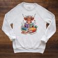 Cute Highland Cow With Book Floral Bookworm Librarian Book Raglan Sleeve Sweatshirt Heather Mustard Cute Highland Cow With Book Floral Bookworm Librarian Book Raglan Sleeve Sweatshirt Heather Mustard