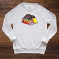 Dachshund Book Reading Lovers Bookworm Girls Teachers Raglan Sleeve Sweatshirt Heather Mustard