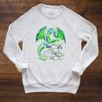 Dragon Reading Books Bookworm Raglan Sleeve Sweatshirt Heather Mustard