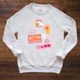 Dungeon Crawler Carl Colorful Sticker Collage LitRPG Book Premium Tri-Blend Raglan Sleeve Sweatshirt Heather Mustard