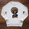 Education Is Freedom History Month Teacher Books Afro For Men Women Raglan Sleeve Sweatshirt Heather Mustard