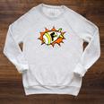 F-Bomb Retro Action Word Comic Book Cartoon Pop Art Raglan Sleeve Sweatshirt Heather Mustard