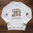 Floral Booktrovert Wildflowers Bookworm Reading Book Lovers Raglan Sleeve Sweatshirt Heather Mustard