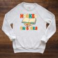 Hooked On Books Retro Reader Raglan Sleeve Sweatshirt Heather Mustard