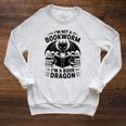 I'm Not a Bookworm I'm a Book Dragon Fantasy Readers Fun Raglan Sleeve Sweatshirt Heather Mustard