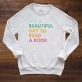 It's A Beautiful Day To Read A Book Raglan Sleeve Sweatshirt Heather Mustard