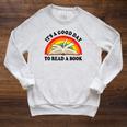 Its Good Day To Read A Book Kids Girl Women Teacher Reading Raglan Sleeve Sweatshirt Heather Mustard