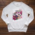 Just A Girl Who Loves Books And Wolves Cute Reading Nerd Raglan Sleeve Sweatshirt Heather Mustard