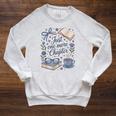 Just One More Chapter Cute Book Lover Reading Raglan Sleeve Sweatshirt Heather Mustard