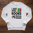 I Just Want To Read Books And Pet My Boston Terrier Raglan Sleeve Sweatshirt Heather Mustard