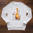 Kawaii Cute Giraffes Books And Tea Women's Raglan Sleeve Sweatshirt Heather Mustard