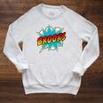 Kids Boys Brooks Comic Book Superhero Name Raglan Sleeve Sweatshirt Heather Mustard