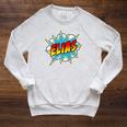 Kids Boys Elias Comic Book Superhero Name Raglan Sleeve Sweatshirt Heather Mustard