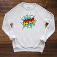 Kids Boys Ezra Comic Book Superhero Name Raglan Sleeve Sweatshirt Heather Mustard