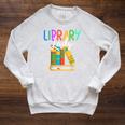 Librarian Library Lady Reading Bookworm Books Lover Raglan Sleeve Sweatshirt Heather Mustard