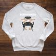 Librarian Teacher Messy Bun Life Book Library Back To School Raglan Sleeve Sweatshirt Heather Mustard